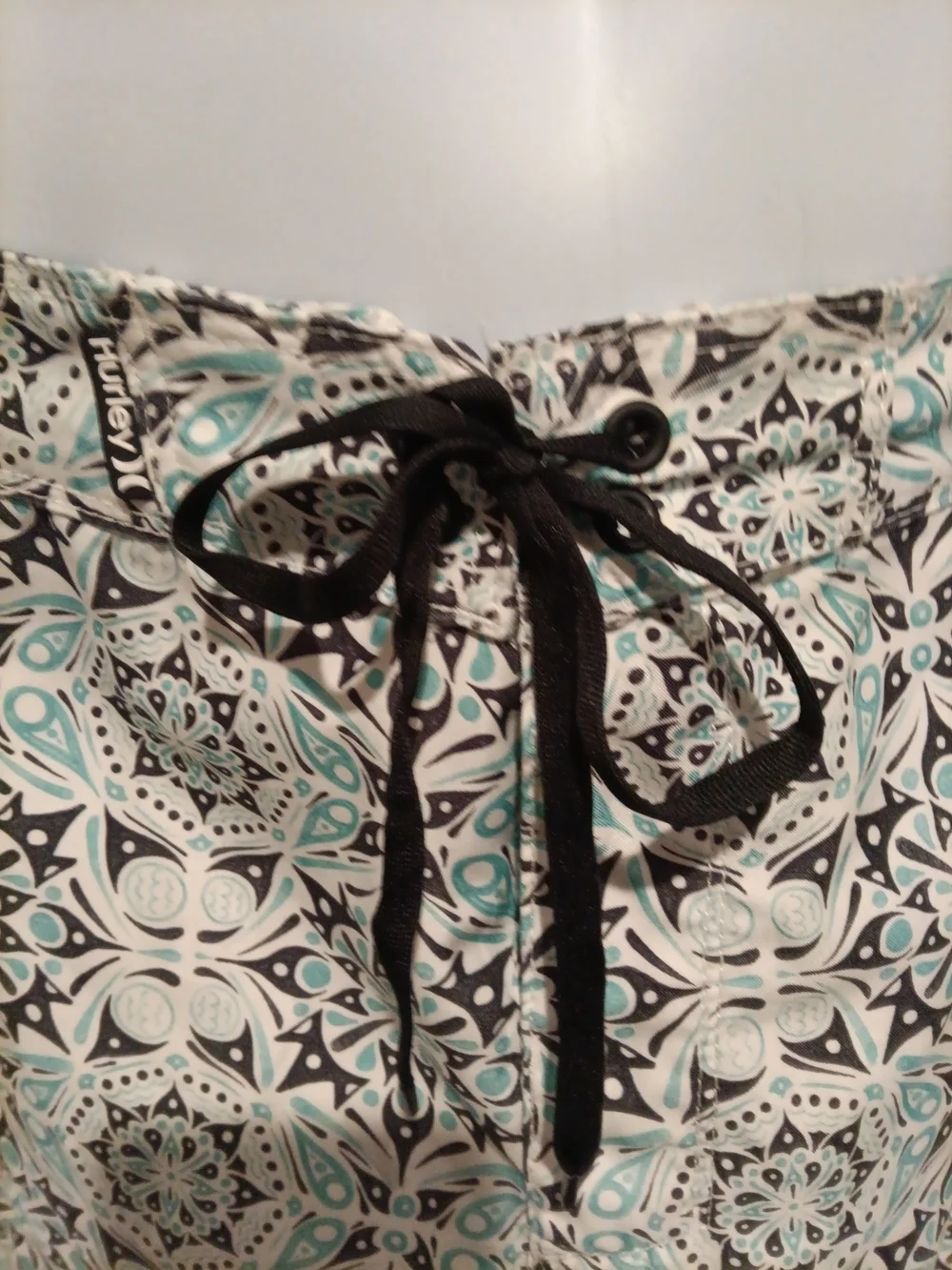 Hurley Mint & Black Paisley Swim Shorts Size 36